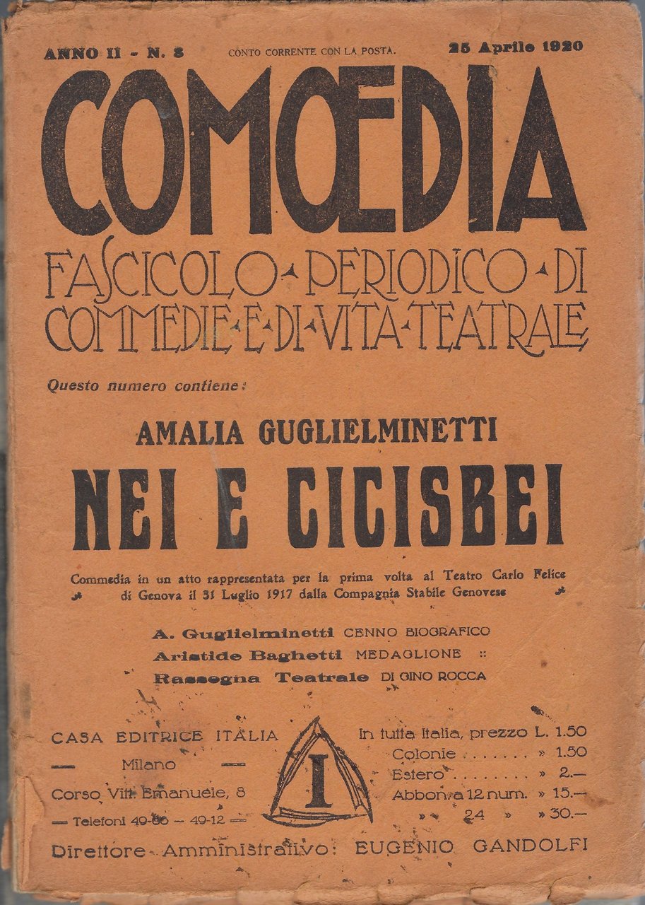 Comoedia - Periodico di commedie e di vita teatrale. N …