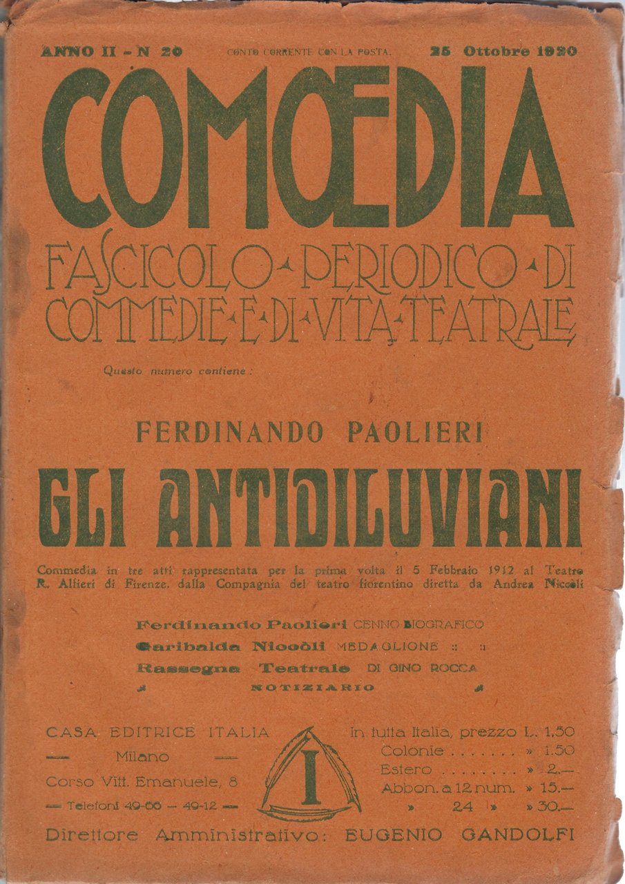 Comoedia - Periodico di commedie e di vita teatrale. N …