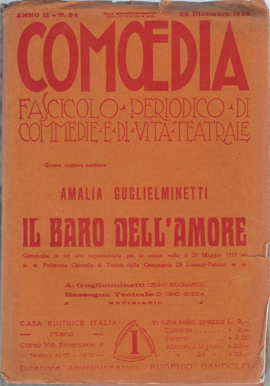 Comoedia - Periodico di commedie e di vita teatrale. N …