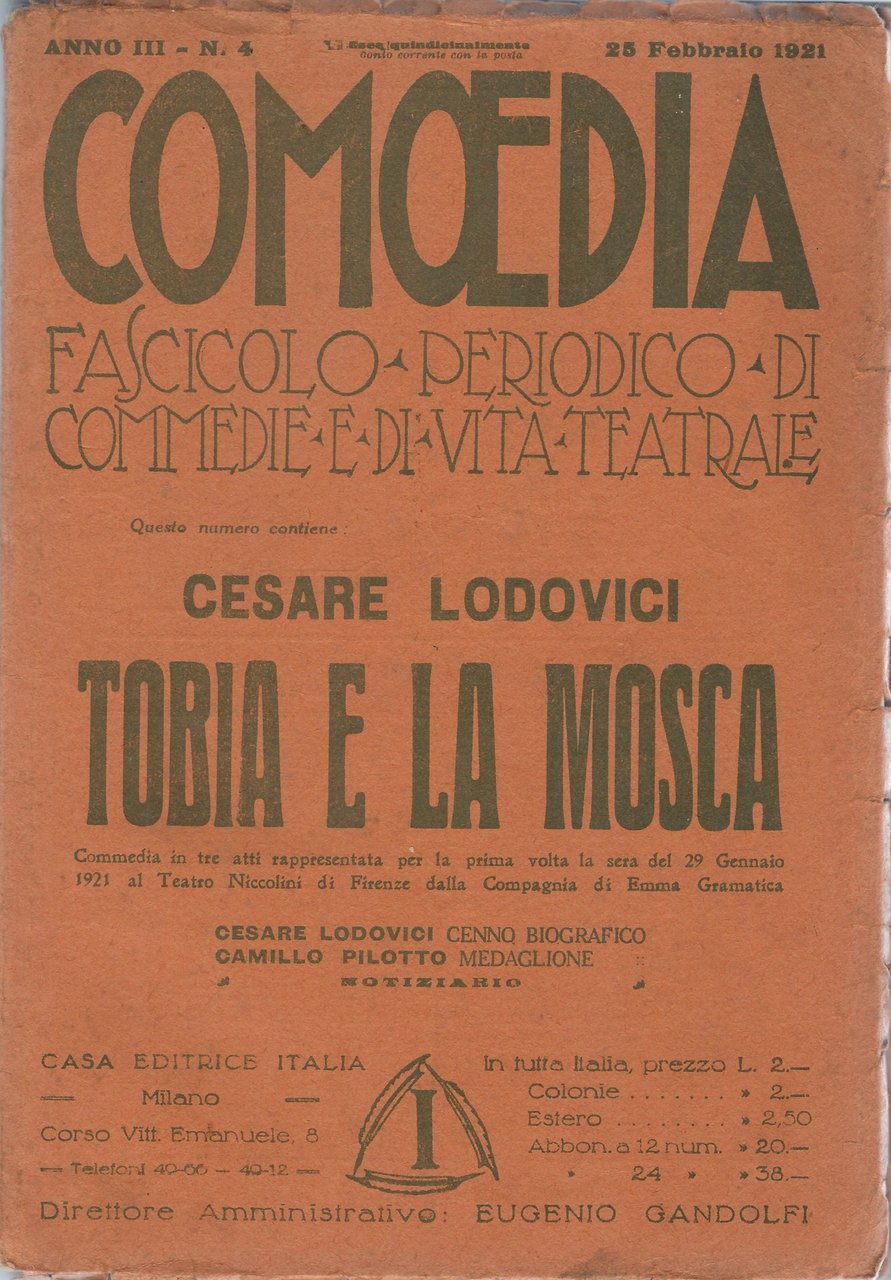 Comoedia - Periodico di commedie e di vita teatrale. N …