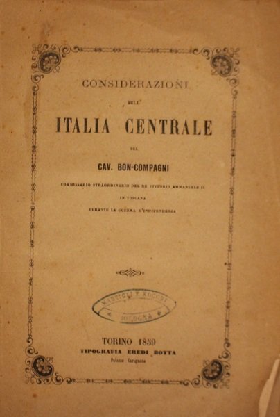 Cosiderazioni sull'Italia centrale