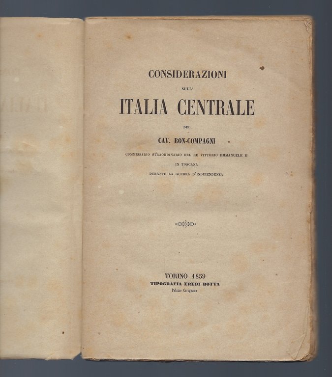 Considerazioni sull'Italia centrale