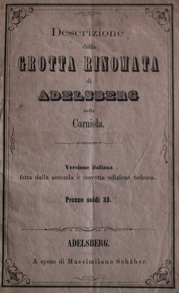 Descrizione della Grotta rinomata di Adelsberg nella Carniola