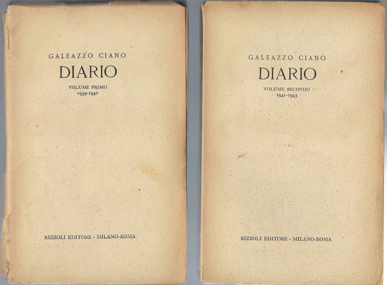 Diario. Volume primo: 1939-1940 / Volume secondo: 1941-1943