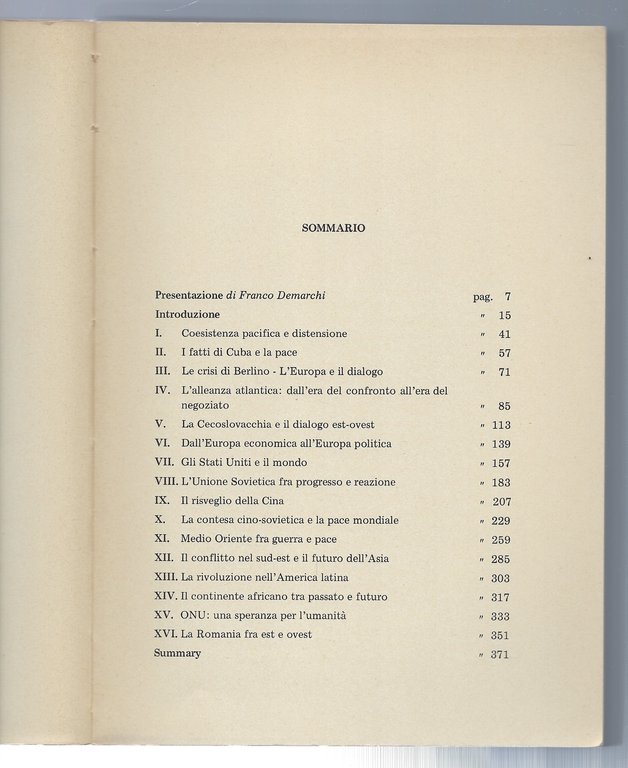 Dieci anni di vita internazionale dalla cronaca alla sintesi