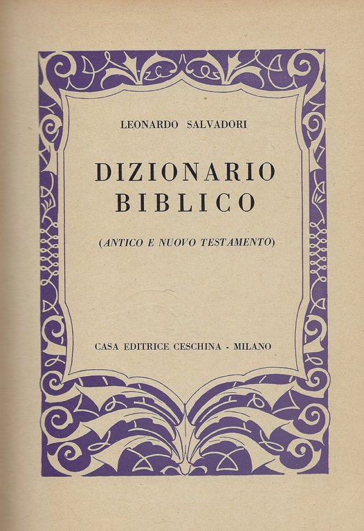 Dizionario Biblico (Antico e Nuovo Testamento)