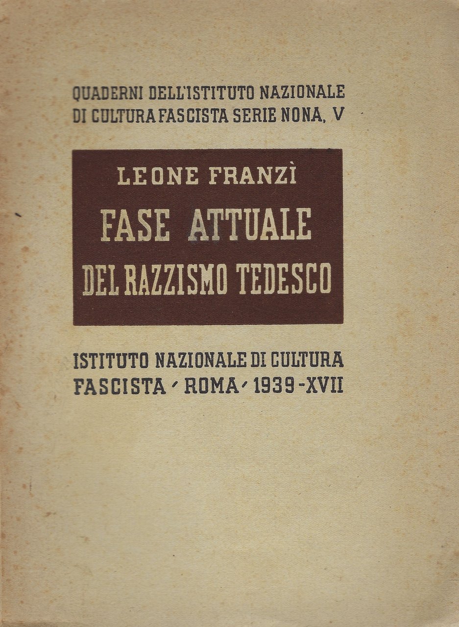 Fase attuale del razzismo tedesco