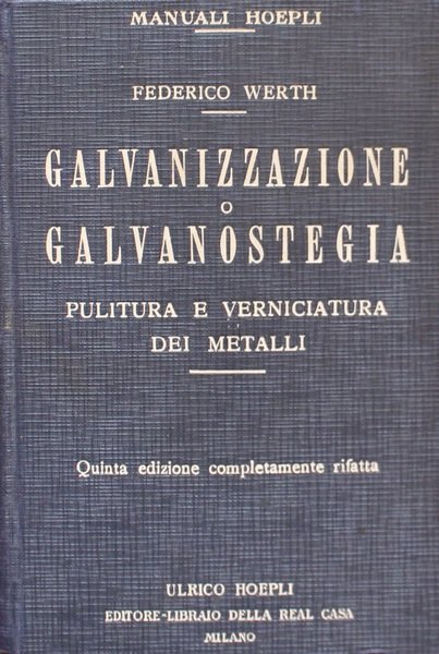 Galvanizzazione o galvanostenia. Pulitura e verniciatura dei metalli