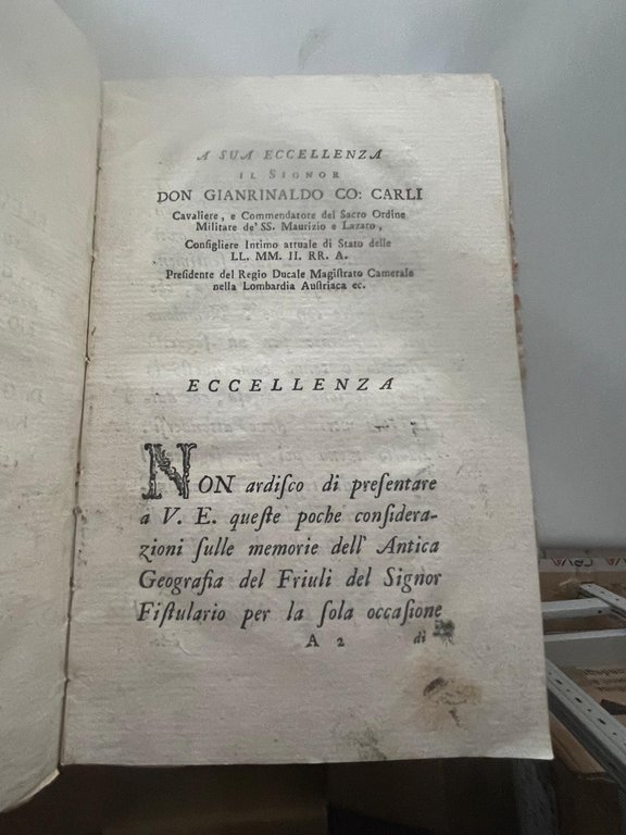 Geografia antica del Friuli, memorie di P. Fistulario
