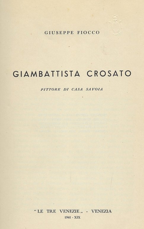 Giambattista Crosato. Pittore di Casa Savoia