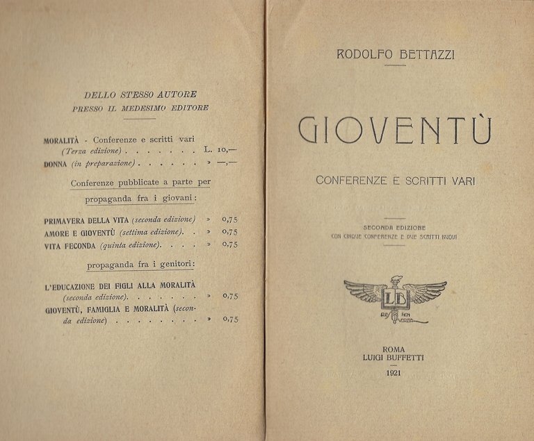 Gioventù. Conferenze e scritti vari