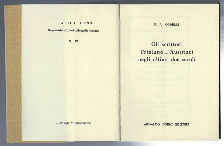 Gli scrittori Friulano-Austriaci negli ultimi due secoli