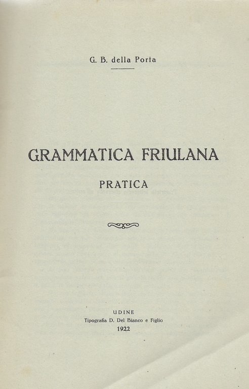 Grammatica friulana pratica