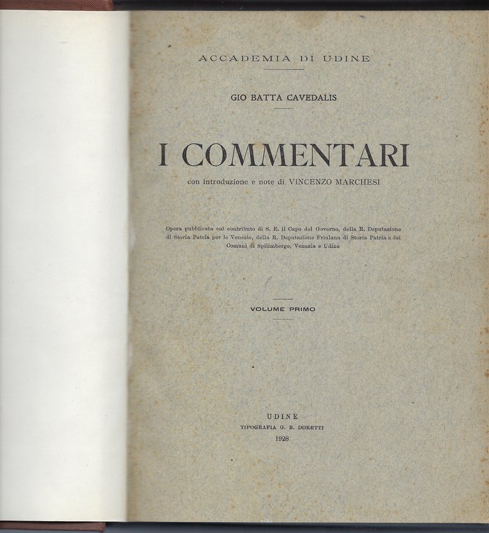 I commentari. Vol. I e II