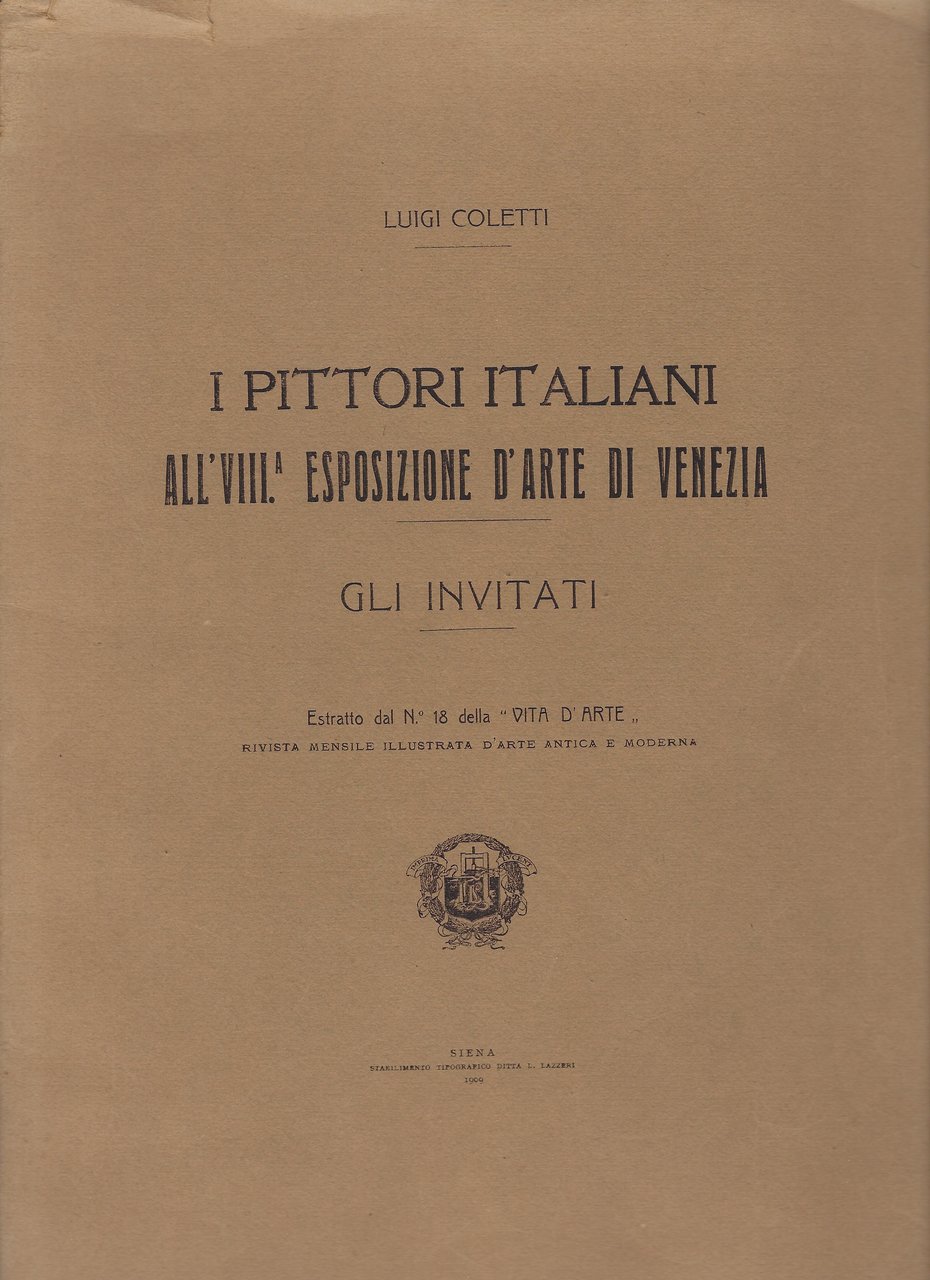 I pittori italiani all'VIII° Esposizione d'arte di Venezia. Gli invitati