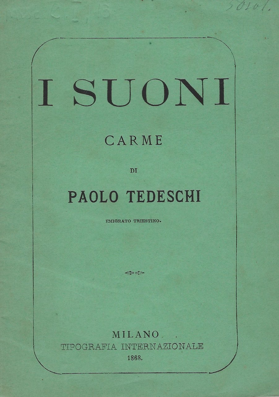 I Suoni Carme di Paolo Tedeschi emigrato triestino