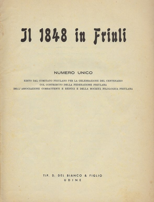 Il 1848 in Friuli. Numero unico