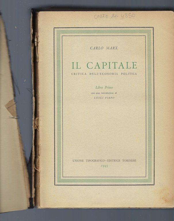 Il capitale. Critica dell'economia politica.