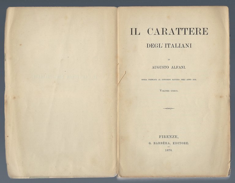 Il carattere degli Italiani