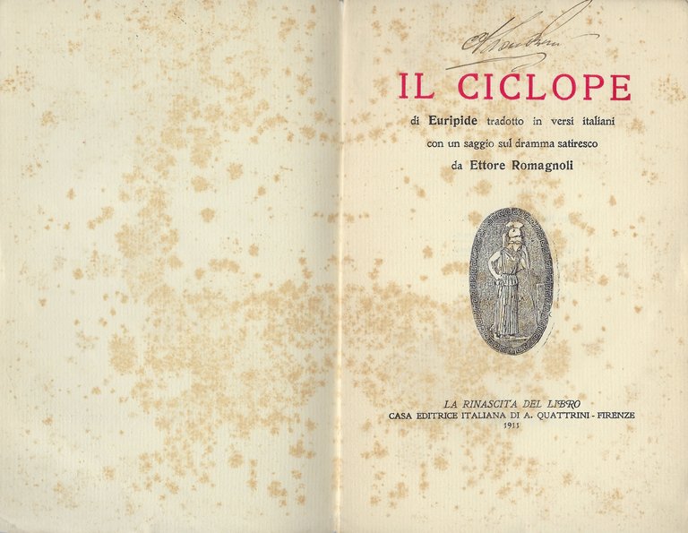 Il ciclope di Euripide tradotto in versi italiani con un …