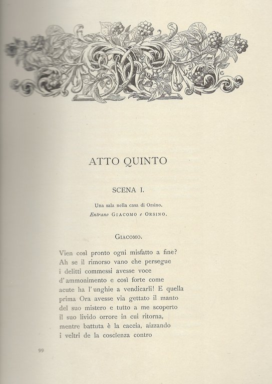 Il Convito Libri X-XI "I Cenci" tragedia in 5 Atti