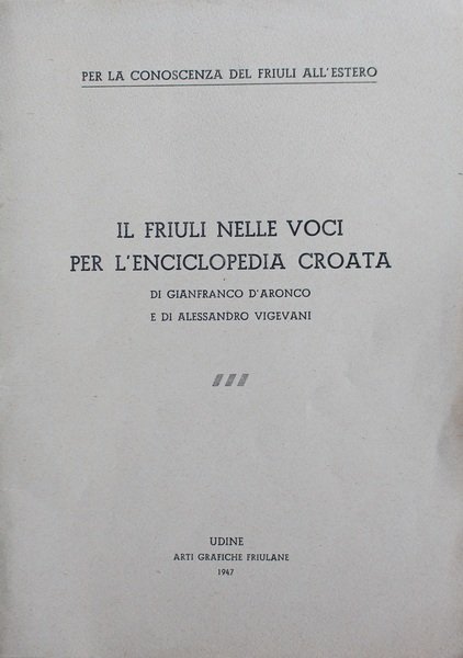 Il Friuli nelle voci per l'enciclopedia croata