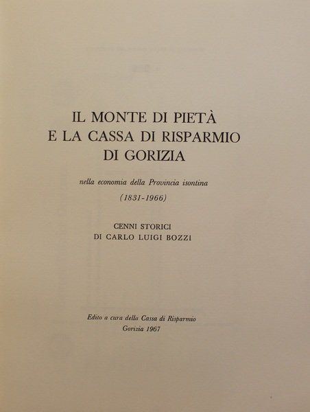 Il Monte di Piet e la Cassa di Risparmio di …