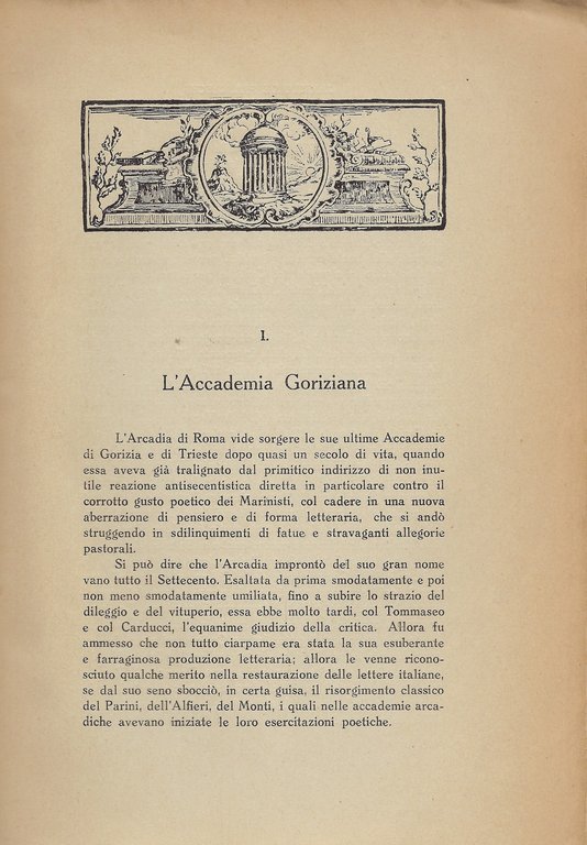 L'arcadia Romano-sonziaca e la biblioteca civica di Trieste