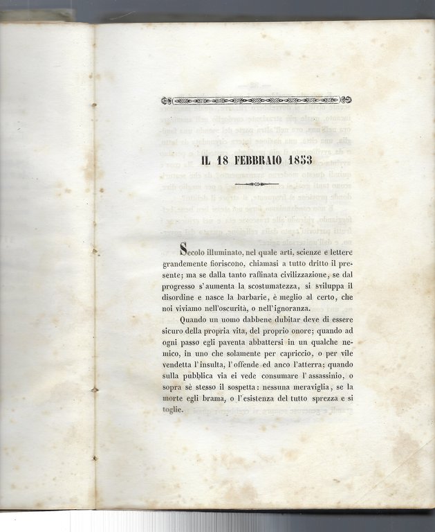 L'attentato del diciotto febbrajo mille ottocento cinquantatre