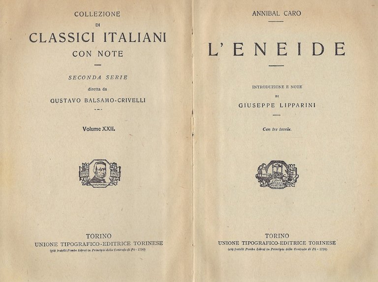 L'Eneide. Introduzione e note di Giuseppe Lipparini. Con tre tavole.