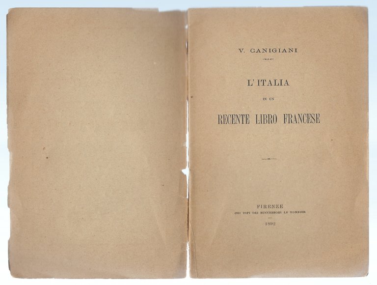 L'Italia in un recente libro francese.