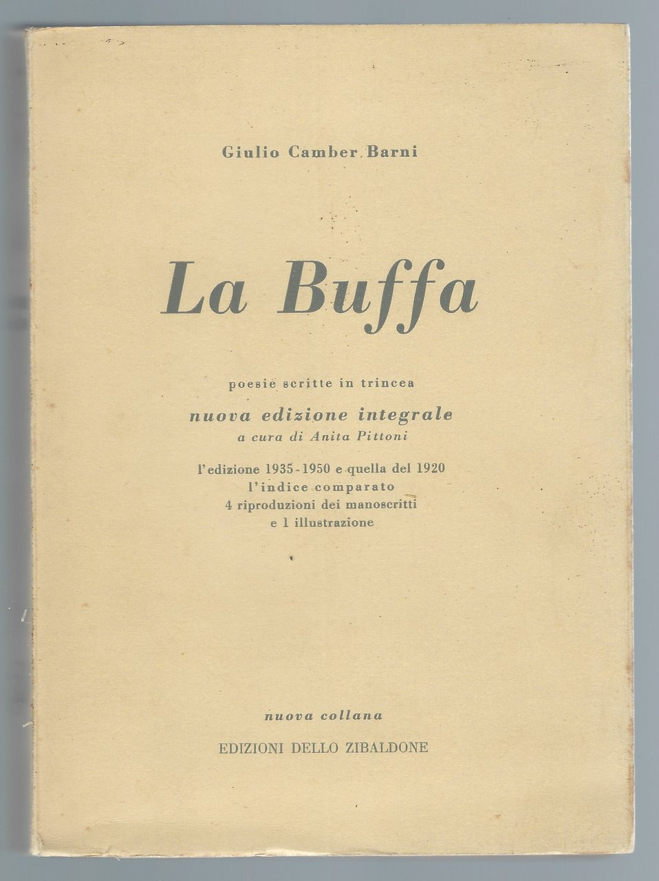 La Buffa. Poesie scritte in trincea