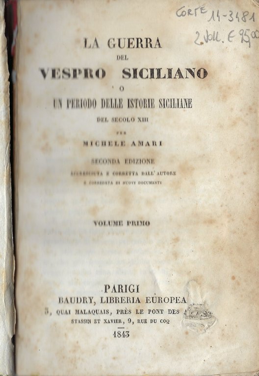 La guerra del Vespro siciliano o un periodo delle Istorie …