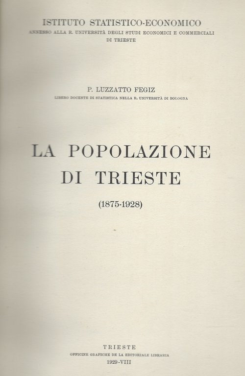 La popolazione di Trieste
