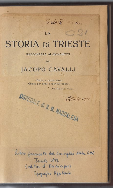 La storia di Trieste raccontata ai giovanetti