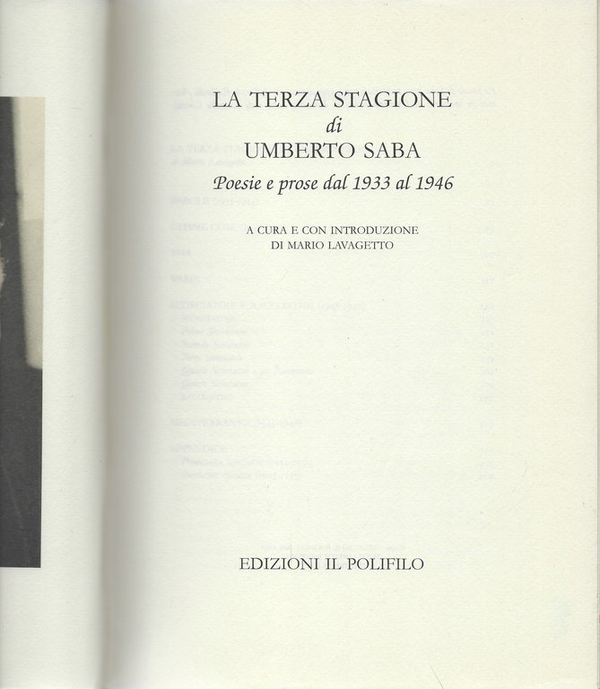 La terza stagione di Umberto Saba: poesie e prose dal …