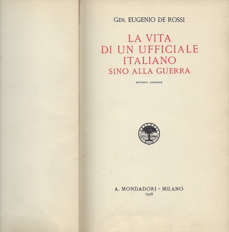 La Vita di un Ufficiale italiano sino alla Guerra.