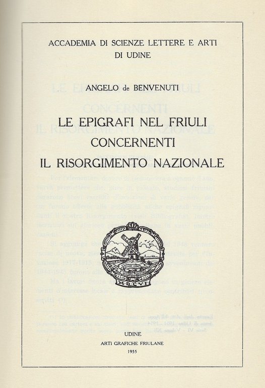 Le epigrafi nel Friuli concernenti il Risorgimento nazionale