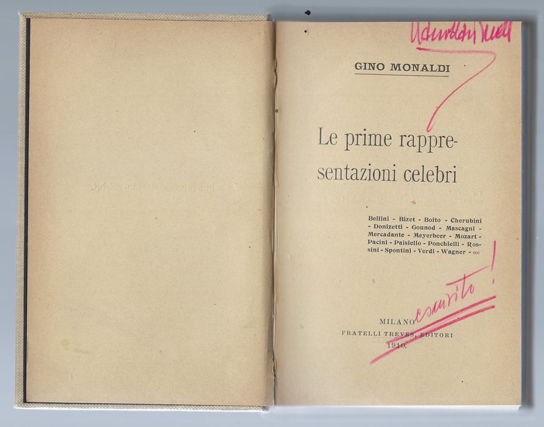 Le prime rappresentazioni celebri