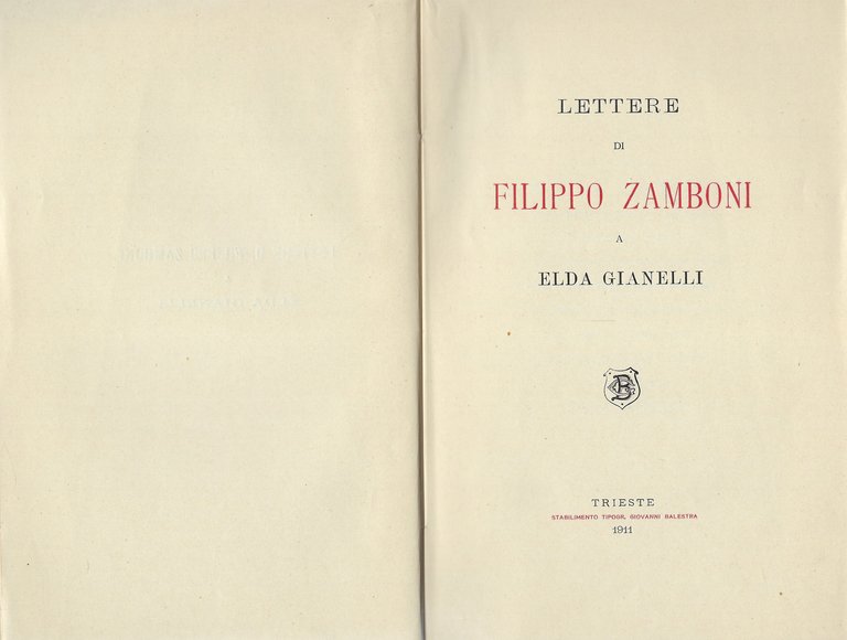 Lettere di Filippo Zamboni a Elda Gianelli