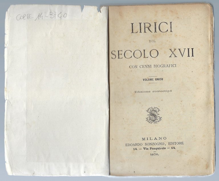 Lirici del secolo XVII con cenni biografici