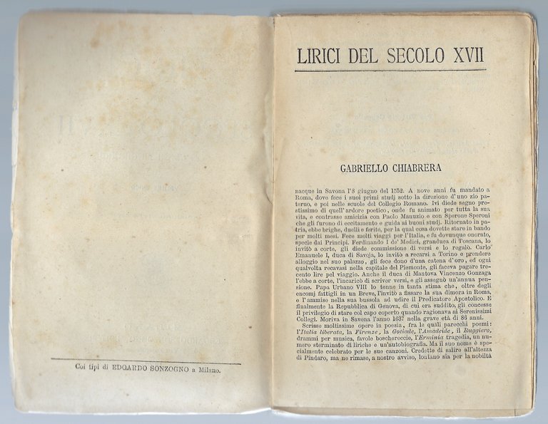 Lirici del secolo XVII con cenni biografici