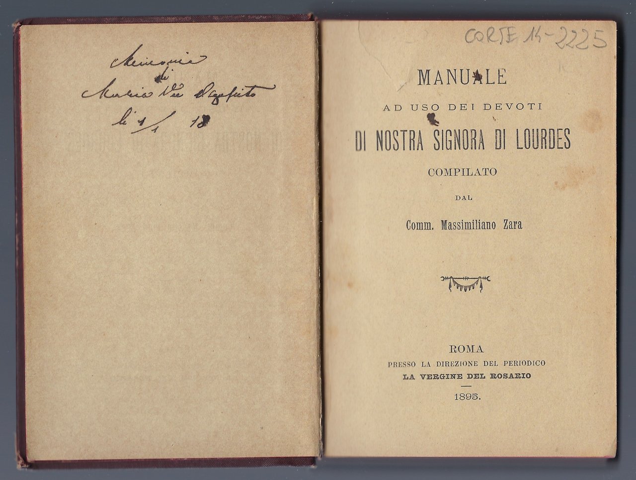 Manuale ad uso dei devoti di nostra Signora di Lourdes