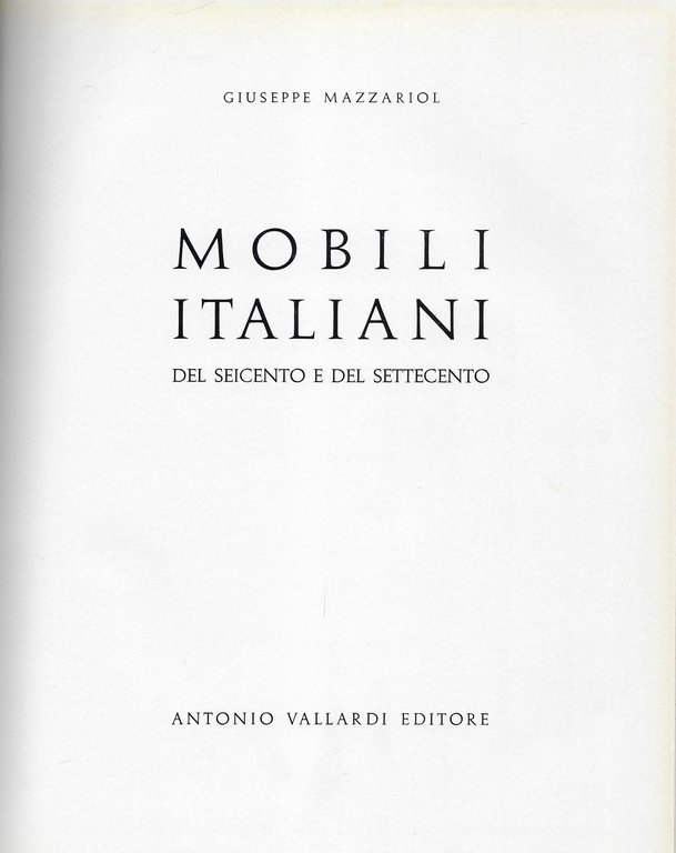 Mobili italiani del Seicento e Settecento