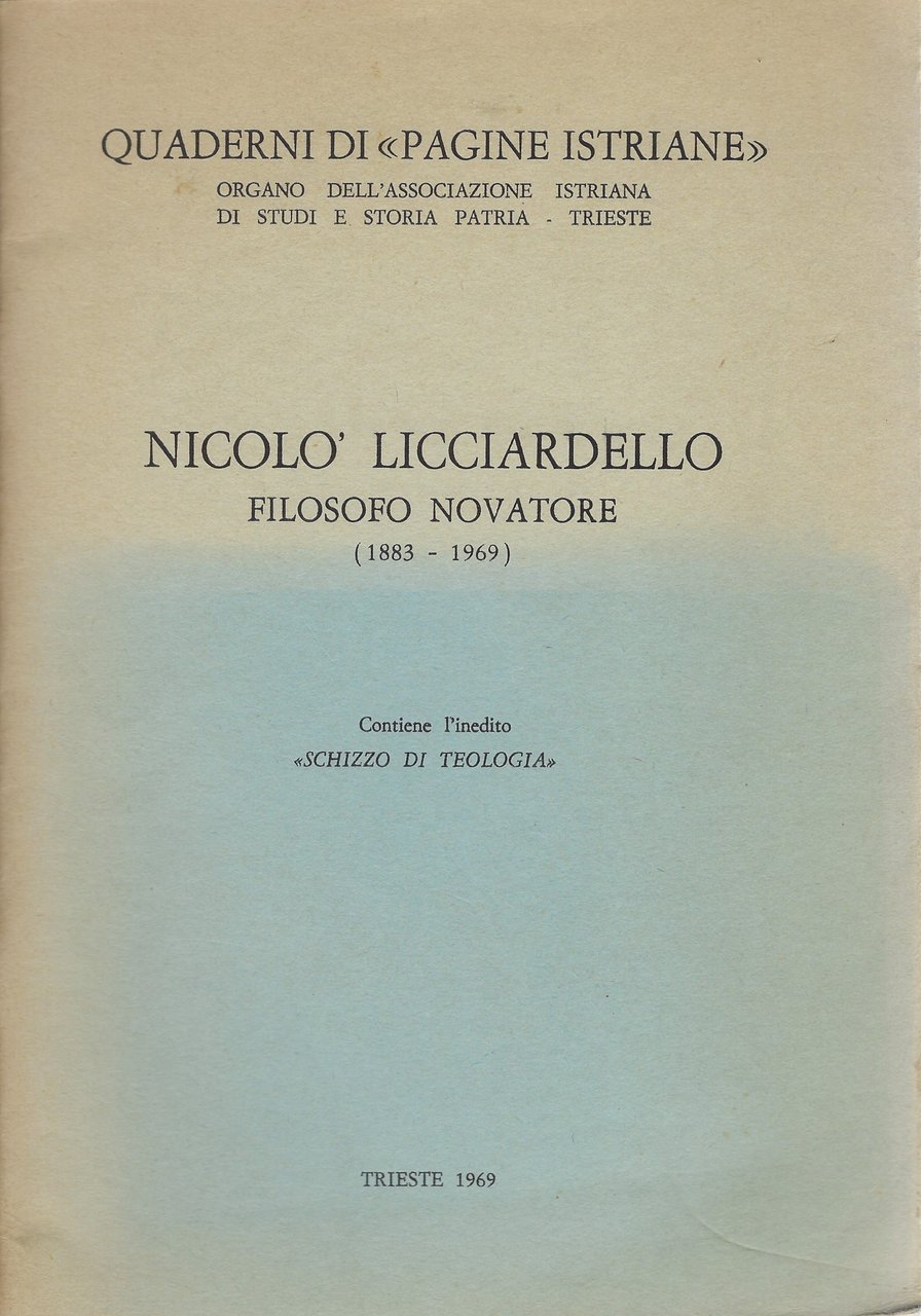 Nicolò Licciardello filosofo novatore