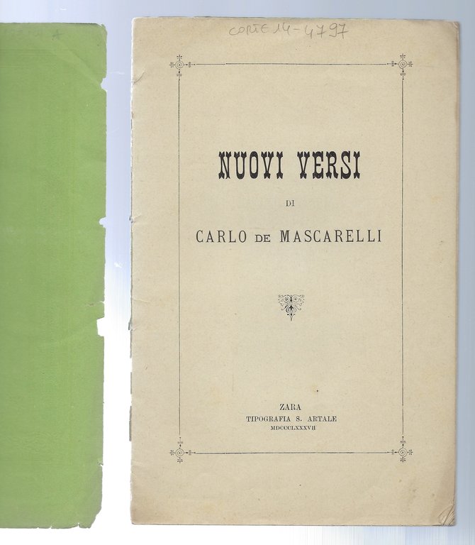 Nuovi versi di Carlo De Mascarelli
