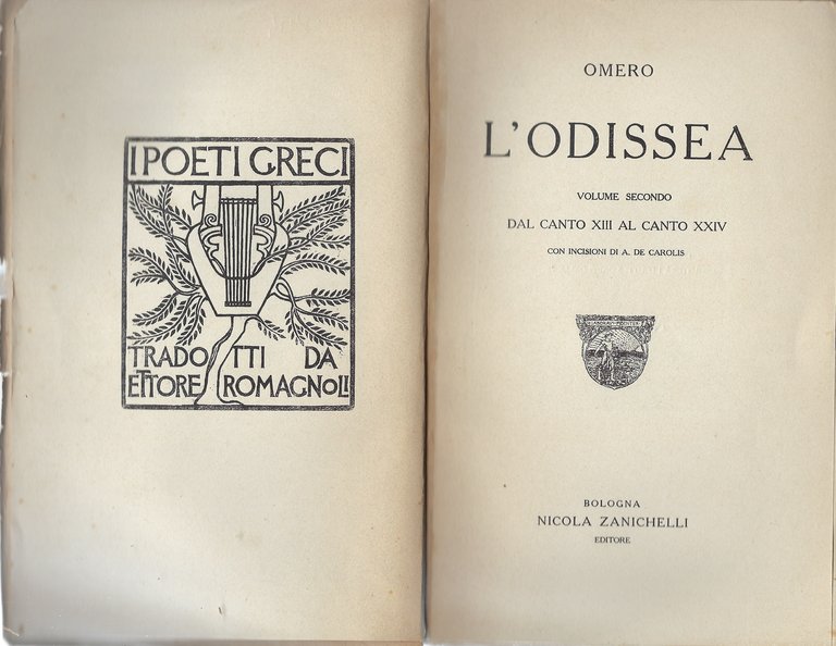 L' Odissea. Con incisioni di A. De Carolis.