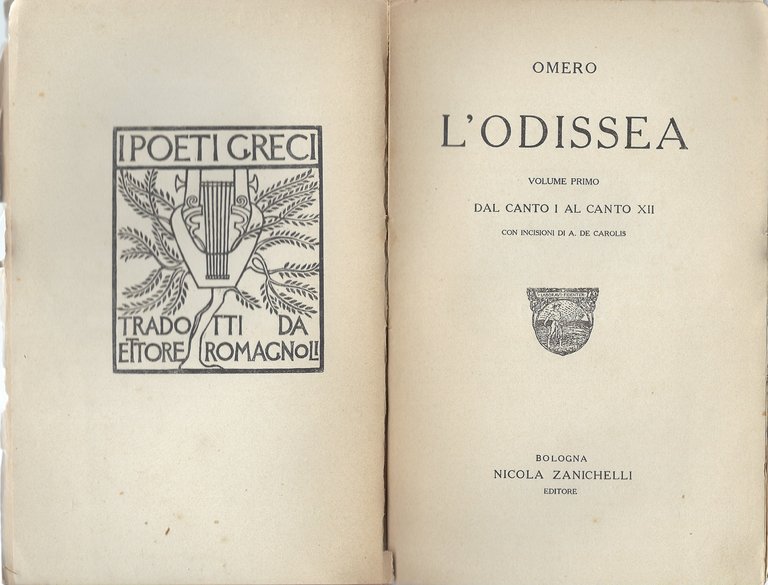 L' Odissea. Con incisioni di A. De Carolis.