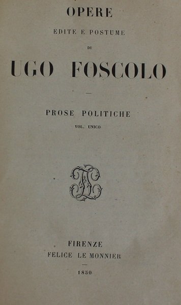 Opere edite e postume di Ugo Foscolo