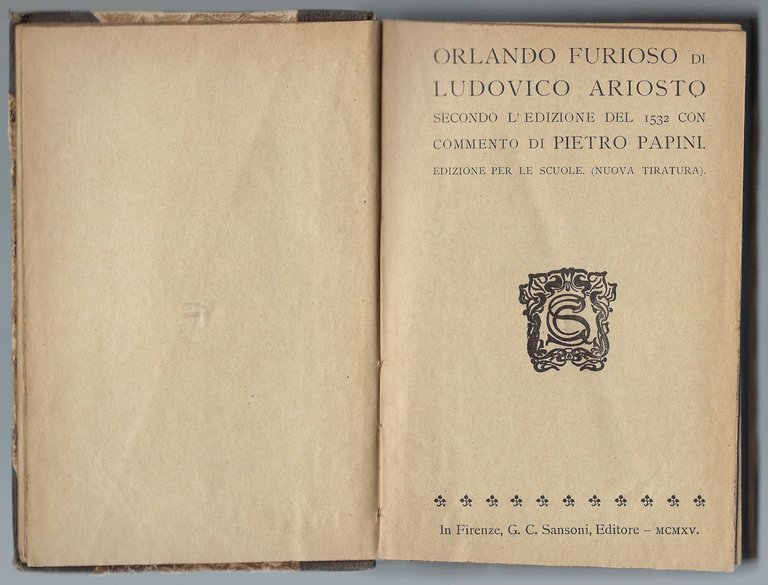 Orlando Furioso di Ludovico Ariosto